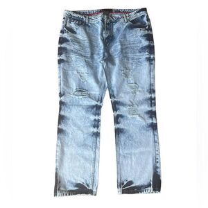 Source-unknown Men's Blue and White Jeans